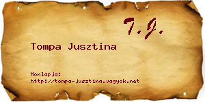 Tompa Jusztina névjegykártya